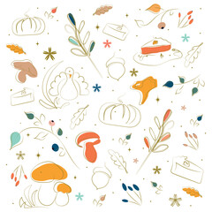 Autumn Pattern, Halloween, Thanksgiving Day