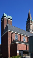 Historical Church and Town hall in Kiel, the Capital City of Schleswig - Holstein