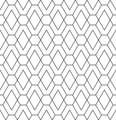 Seamless geometric pattern. Black color. Average thickness lines.
