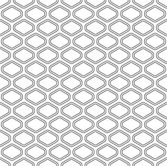 Seamless geometric pattern. Black color. Average thickness lines.Contoured