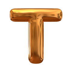 3d Golden balloon alphabet letter T