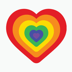 LGBT community colors vector heart