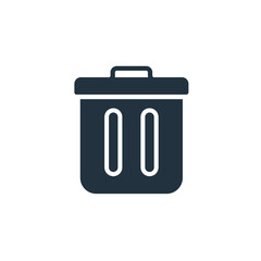 Delete icon in trendy flat style isolated on white background.  trash can symbol, clean for web and mobile apps.