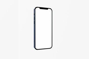 Telephone with a blank display to be completed on a white background. Content supplement concept, technology. 3d render.