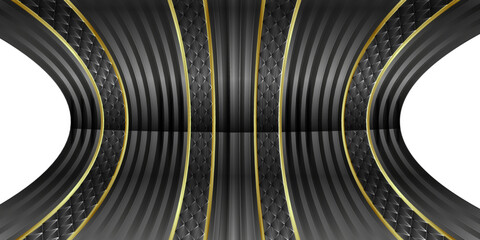 Fototapeta premium Black Gold background form a Dark abstract wallpaper. 3D Render with copy-space for presentation