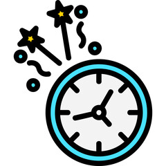 New Year Clock Icon