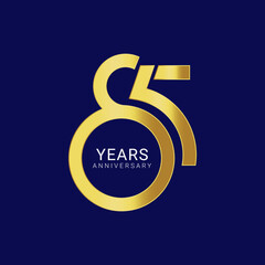 85, 85th Years Anniversary Logo, Vector Template Design element for birthday, invitation, wedding, jubilee and greeting card illustration.