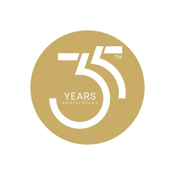 35, 35th Year Anniversary Logo, Vector Template Design element for birthday, invitation, wedding, jubilee and greeting card illustration.