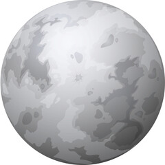 Moon sun system planet with craters cartoon sphere