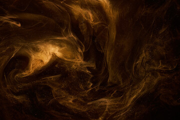 Liquid fluid art abstract background. Dark multicolored smoke dancing acrylic paints underwater, space ocean, universe explosion