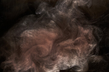 Liquid fluid art abstract background. Dark multicolored smoke dancing acrylic paints underwater, space ocean, universe explosion © amixstudio