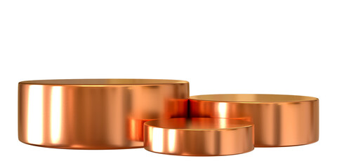 Gold podium 3d render.