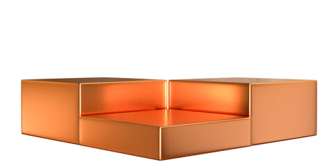 Gold podium 3d render.