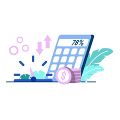 inflation adjusted return icon flat Illustration for business finance chart percent coin dollar bill perfect for ui ux design, web app, branding projects, advertisement, social media post