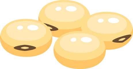 Obraz premium Soy bean seeds, isolated vector soya grains crop