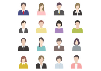 ビジネスパーソンのアイコンセット｜mayucolor04