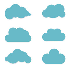 Vector illustration of a cloud collection or set.