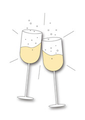 champagne glass with champagne