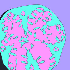 fashion minimal illustration. Stylish sketch fruits pomegranate