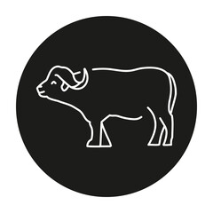 Buffalo color line illustration
