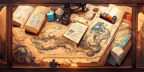 old book with a picture. Generative AI Technology