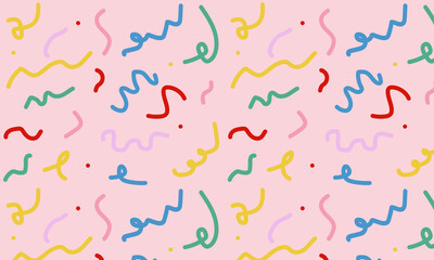 Colorful children hand drawn seamless patterns. hand drawn kid pattern. Seamless pattern with geometric color doodles