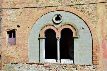 castle and tower of Lajatico tuscany Italy