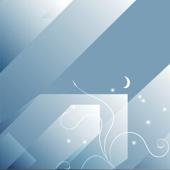 Elegant blue background with elements of line art