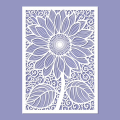 Template for laser cutting of any materials. Floral ornament. For decorating  decorative panels, wedding cards, invitation menus, envelopes and so on. Vector