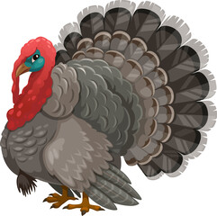 Turkey vector icon, Thanksgiving day symbol, bird