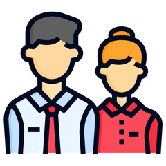 Employee filled line color icon. Can be used for digital product, presentation, print design and more.