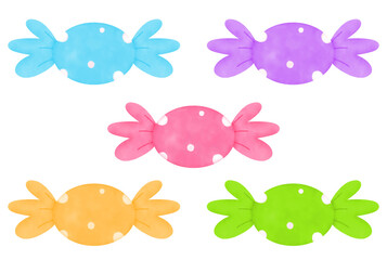 Colorful candy watercolor illustration