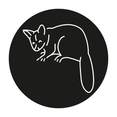 Australian kuzu color line illustration. Animals of Australia