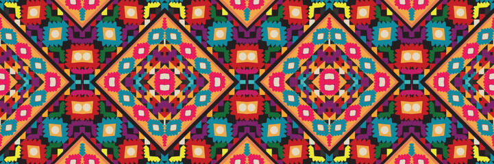 Fototapeta premium seamless ethnic pattern design.Geometric ethnic oriental ikat pattern traditional Design.ethnic oriental pattern,fabric,embroidery.Mexican pattern.merican pattern.latin african.indian fabric.Mexican