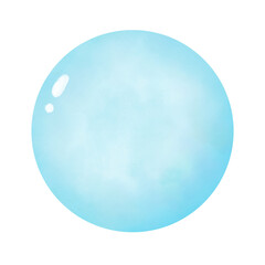 Blue bubbles watercolor illustration