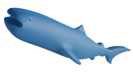 3d stylized shark. Cartoon illustration, image render