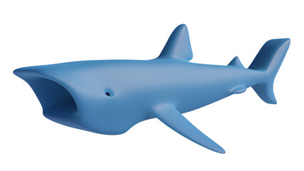 3d stylized shark. Cartoon illustration, image render