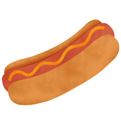 Hot dog watercolor illustration
