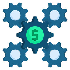 Gear flat color icon. Can be used for digital product, presentation, print design and more.