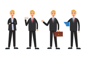 set Businessman working character design . Vector