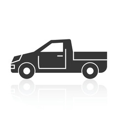 solid icons for Pickup truck and shadow,vector illustrations
