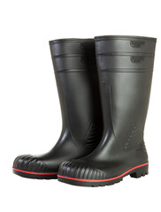Black Rubber Boots isolated on transparent background