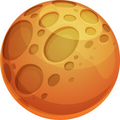 Cartoon alien yellow planet magic universe galaxy