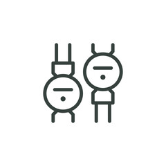 Thin Outline Icon Water Meter, Hydrometer, Water gauge. Such Line Sign as Water Supply, Meter Readings. Thin Vector Isolated Pictograms for Web on White Background Editable Stroke.