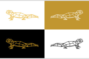 Fototapeta premium Geometric gecko logo icon vector