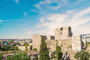 Beautiful view of the Crusader Fort in Byblos (also known as Jubayl or Jebeil), Lebanon