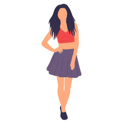 girl in flat style, isolated, vector