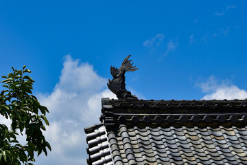 Obraz premium 馬場家住宅 瓦屋根の鯱瓦