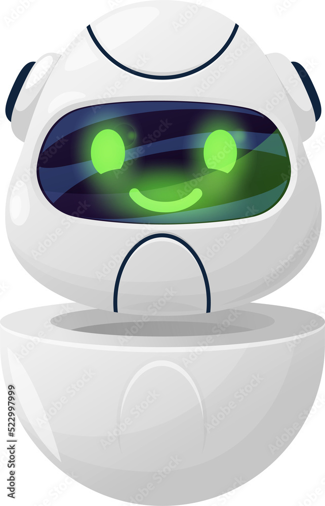 Fototapete friendly smiling chatbot isolated ai robot helper