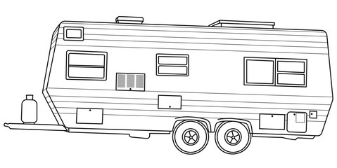 Caravan Trailer Icon Linear
